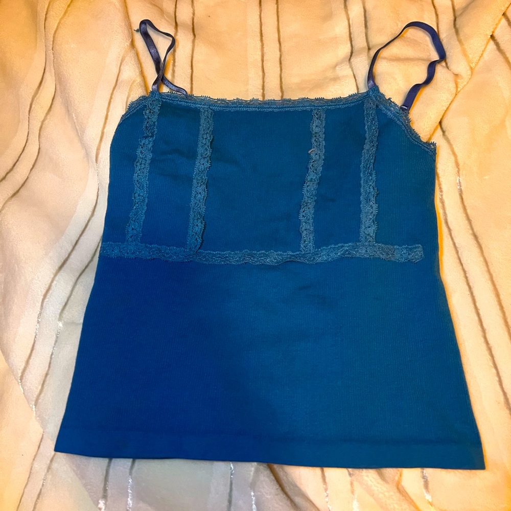 Like New Blue Teal Lace Tank Top